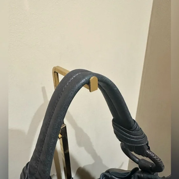 PRADA Nappa Mordore Leather Brown Ruffle Bag - Picture 4 of 13